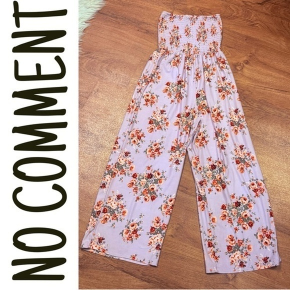 Purple and Pink Floral Jumpsuit with Relaxed Fit Spring Easter Church Event